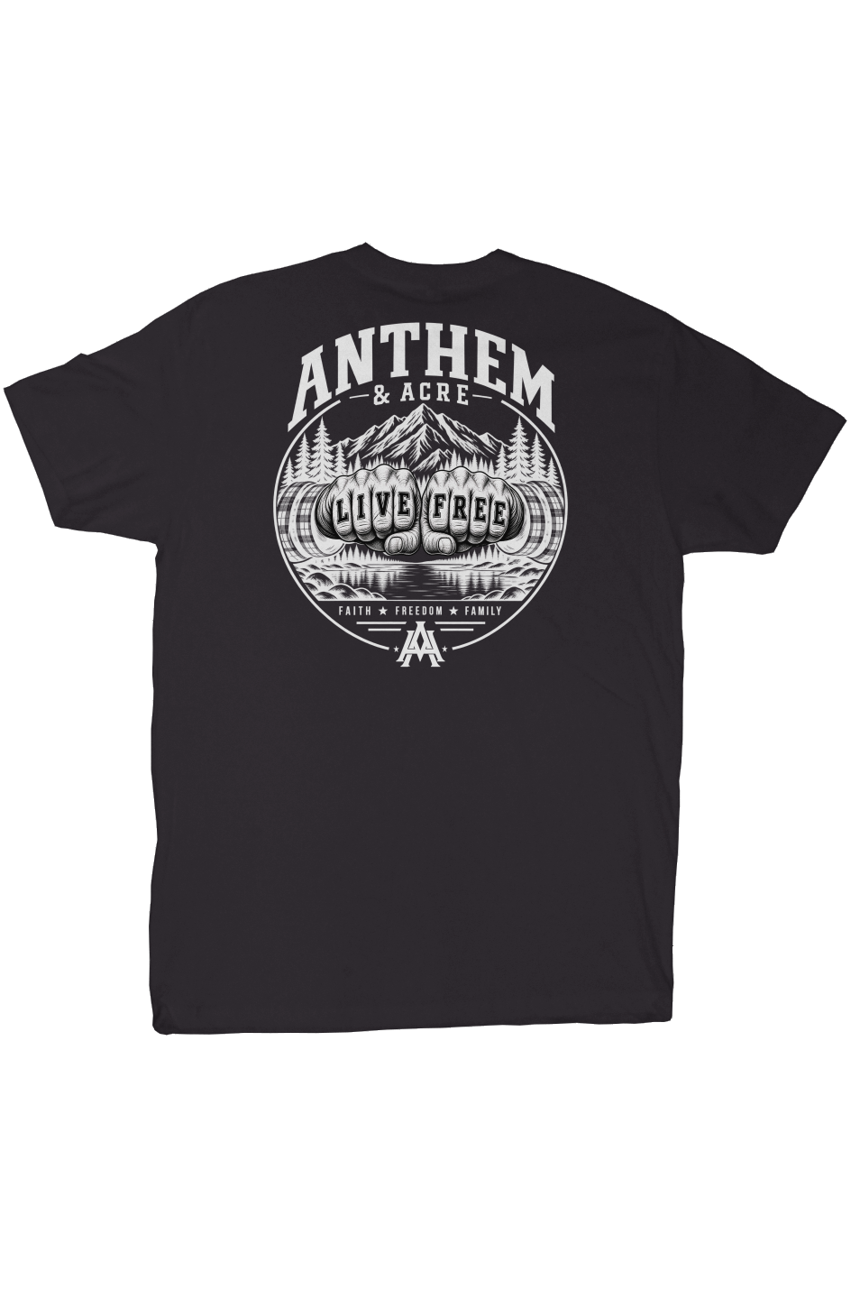 LIVE FREE FISTS ANTHEM AND ACRE T SHIRT png