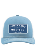 Anthem & Acre Coastal Western Trucker Hat – Columbia Blue/White