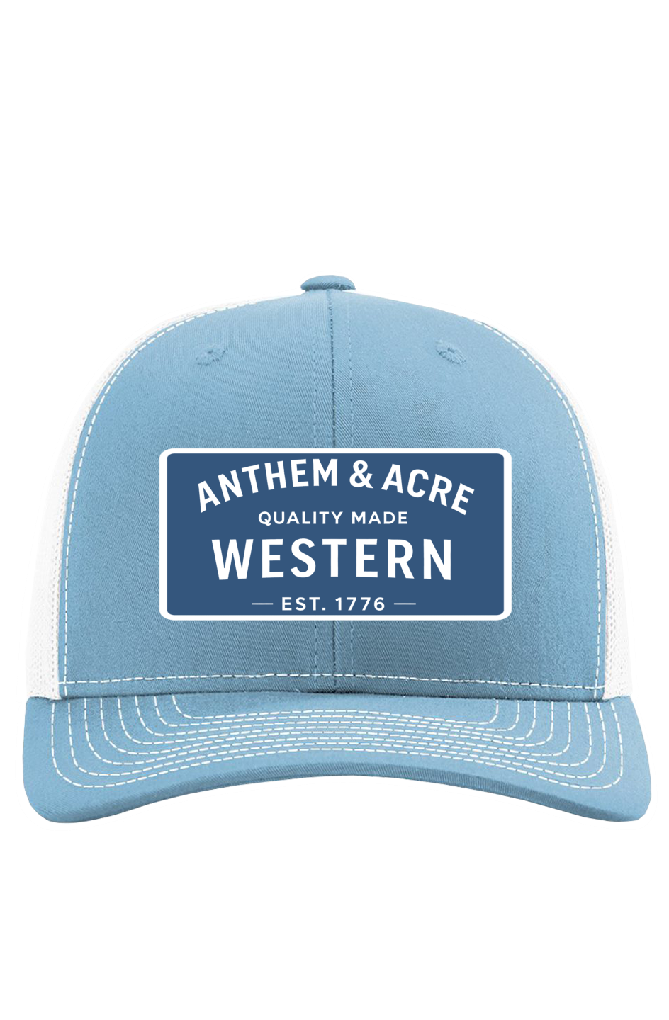 Anthem & Acre Coastal Western Trucker Hat – Columbia Blue/White