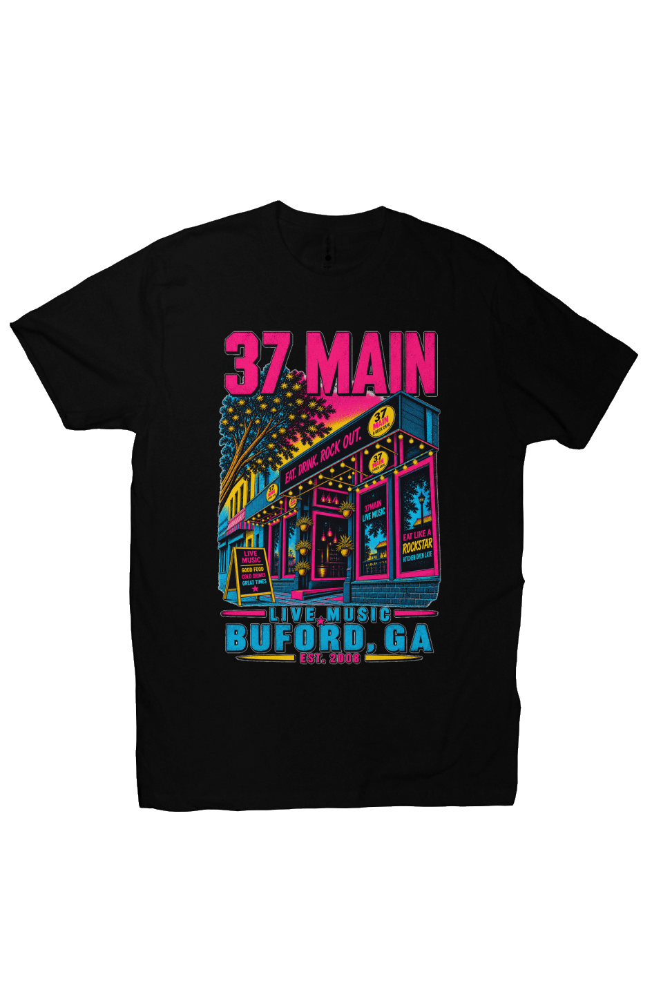 37 Main Neon Nights Tee Buford GA