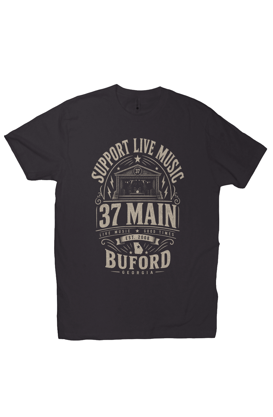 37 Main Support Live Music Vintage Tee