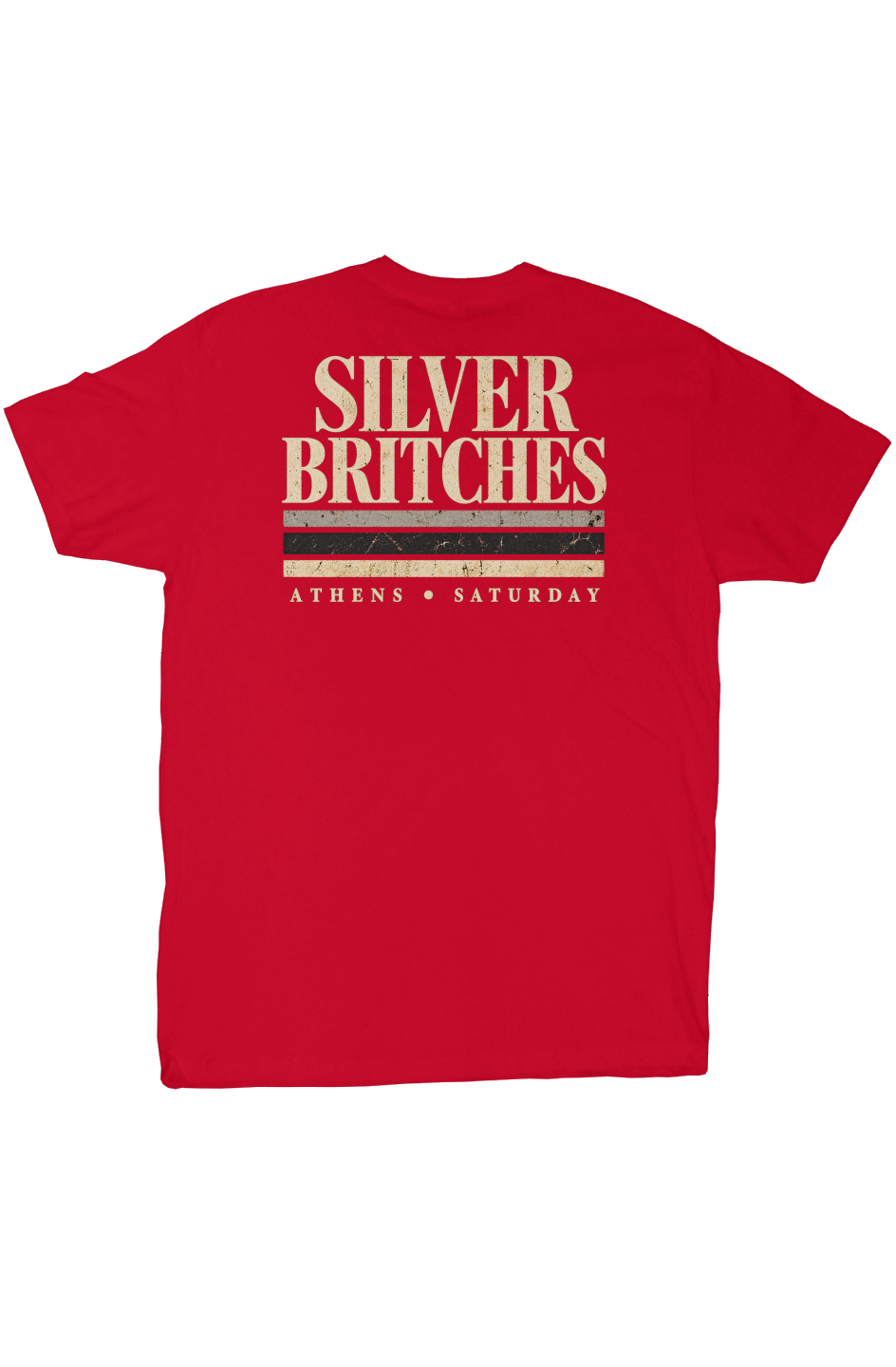 Red Silver Britches Athens Georgia T-shirt with vintage collegiate back graphic
