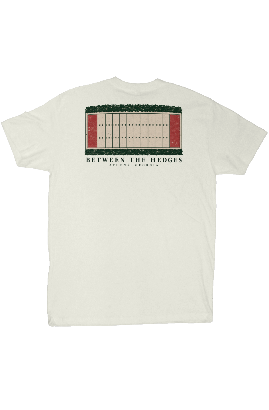 Cream Between the Hedges Athens Georgia T-shirt with vintage field graphic
