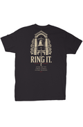 Black Georgia football T-shirt with vintage Ring It Athens bell graphic
