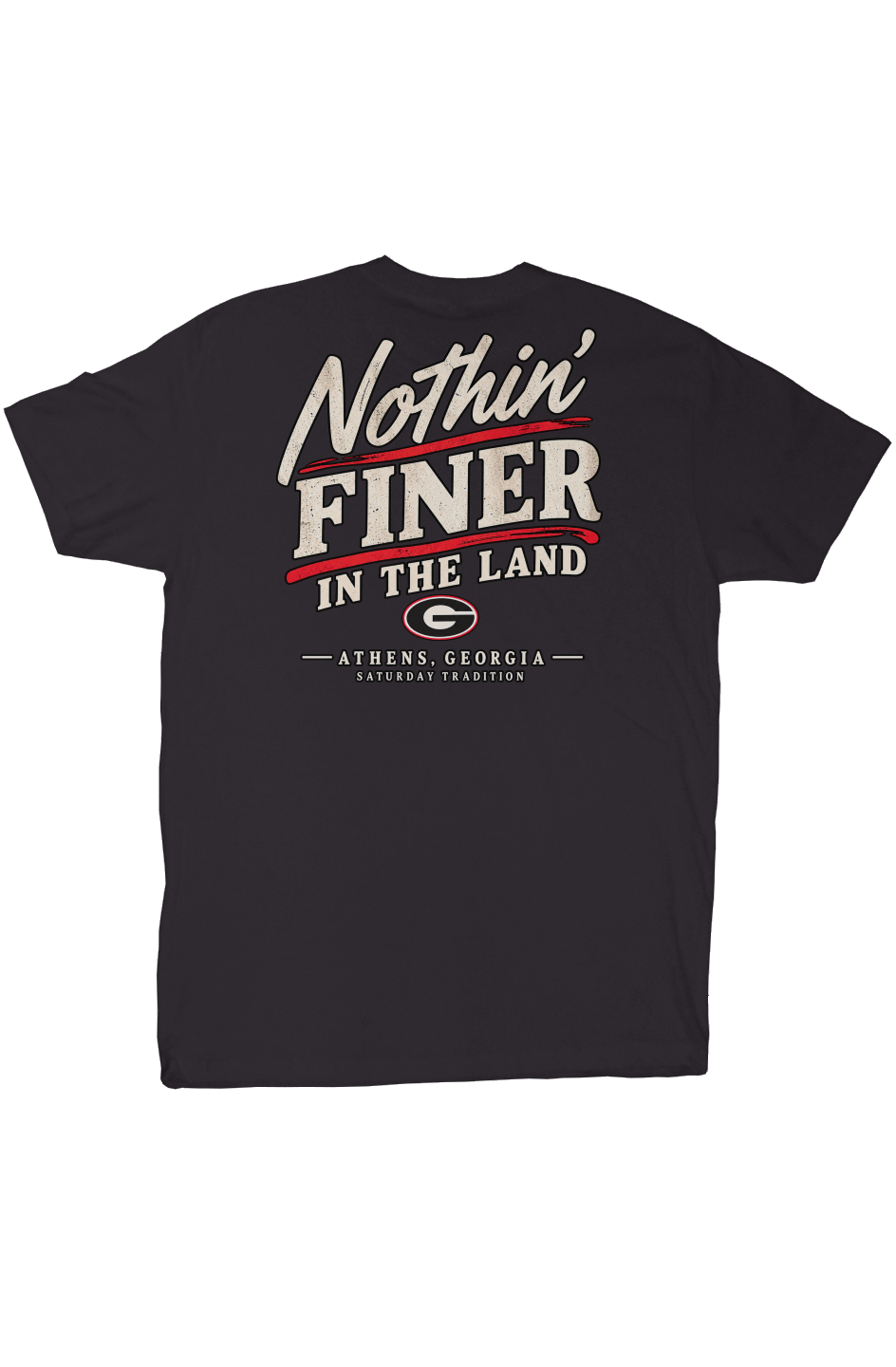 Nothin Vintage Georgia football T-shirt with Nothin’ Finer in the Land graphic in the Land Tee