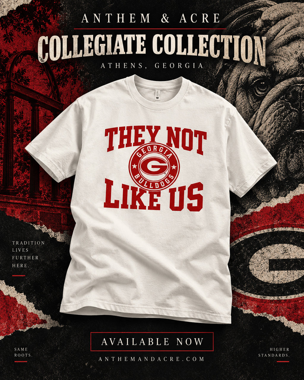They Not Like Us Georgia Bulldogs White Tee