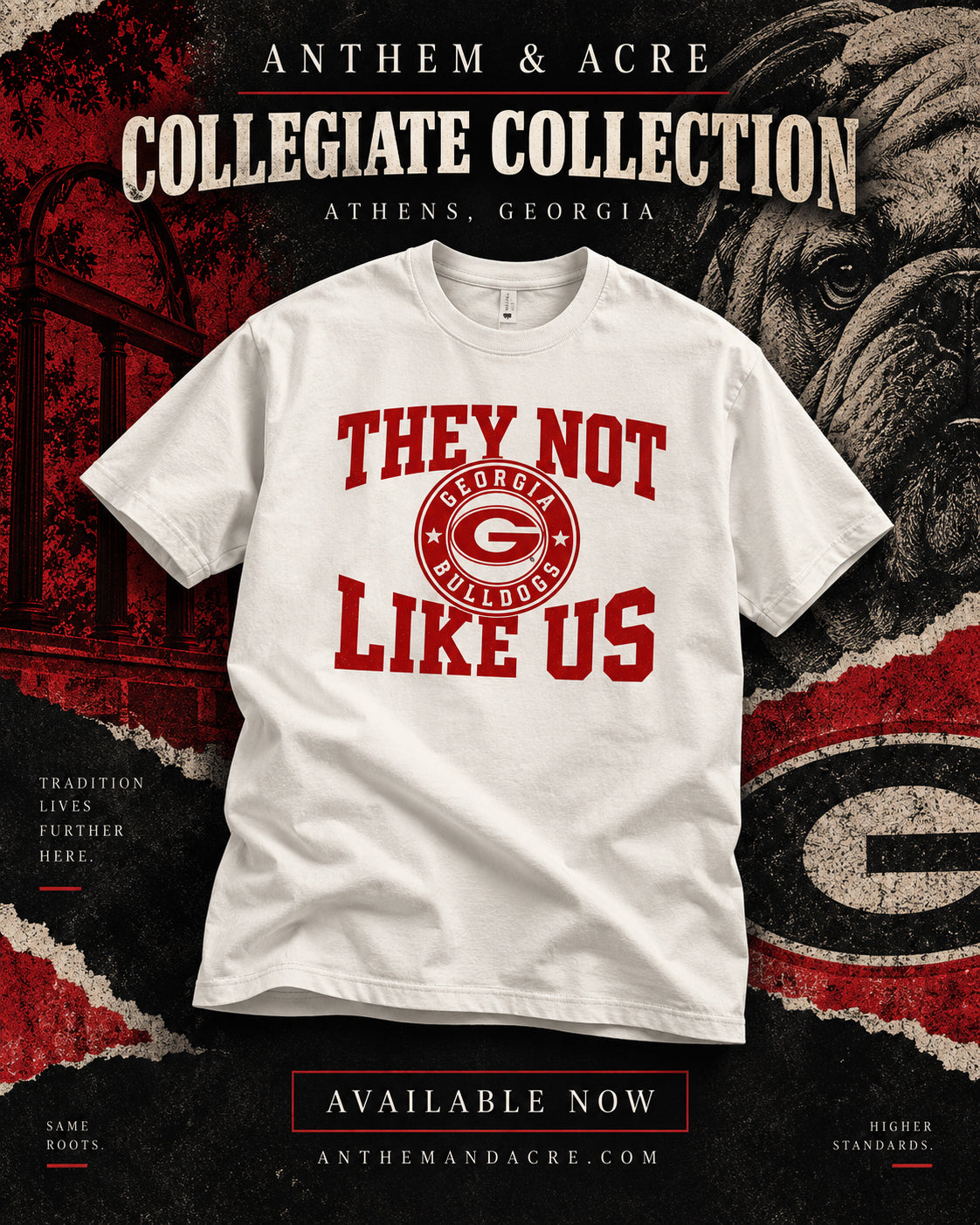 They Not Like Us Georgia Bulldogs White Tee